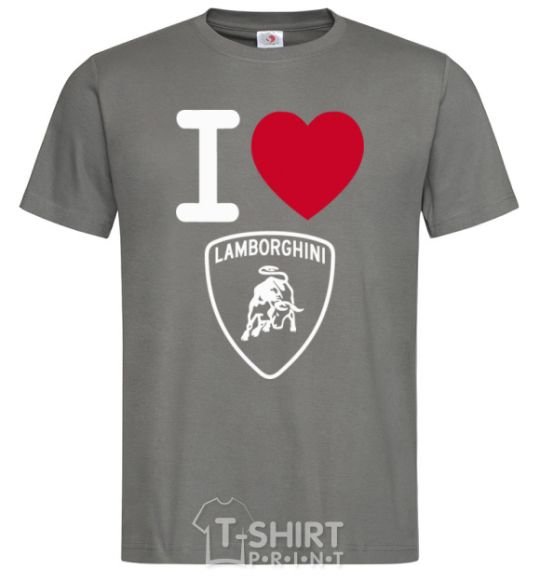 Men's T-Shirt I Love Lamborghini dark-grey фото
