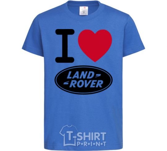 Детская футболка I Love Land Rover Ярко-синий фото