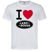 Men's T-Shirt I Love Land Rover White фото