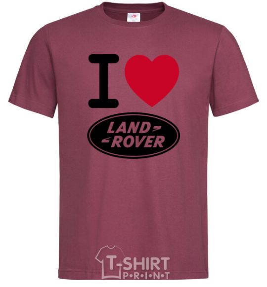 Men's T-Shirt I Love Land Rover burgundy фото