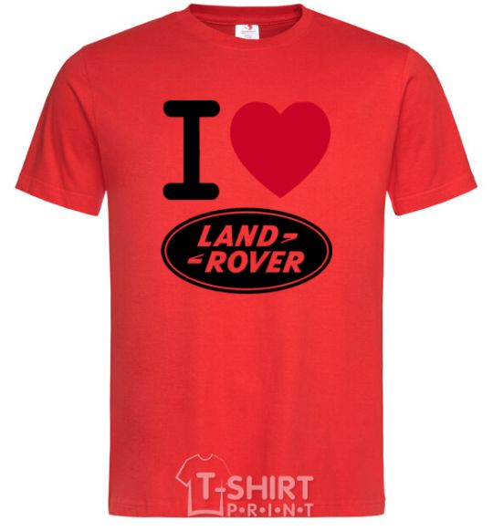 Men's T-Shirt I Love Land Rover red фото