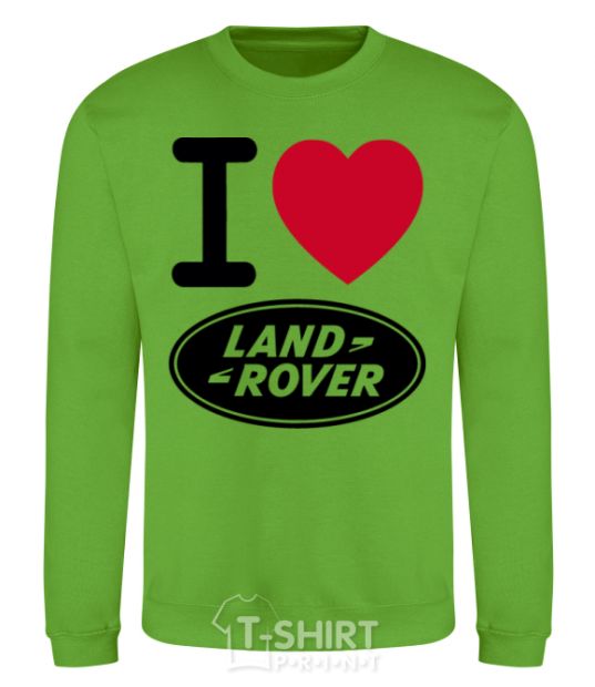 Свитшот I Love Land Rover Лаймовый фото