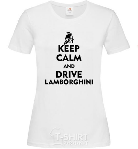 Women's T-shirt Drive Lamborghini White фото