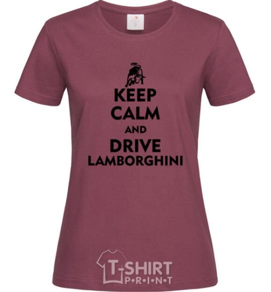 Women's T-shirt Drive Lamborghini burgundy фото