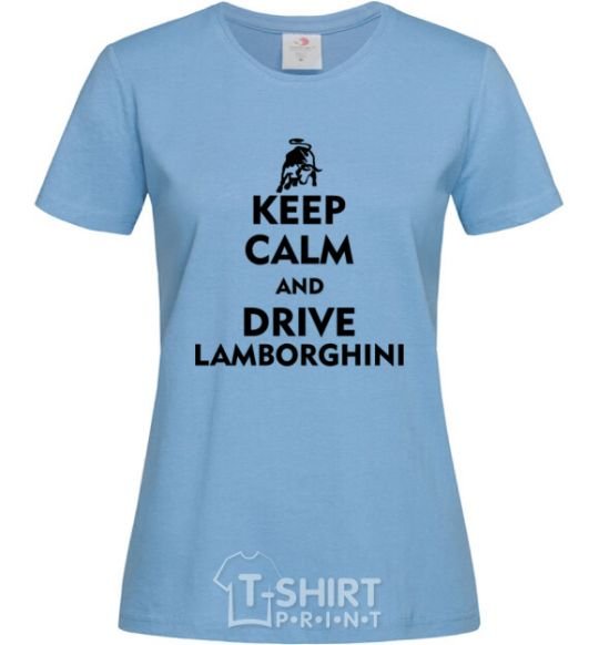 Women's T-shirt Drive Lamborghini sky-blue фото