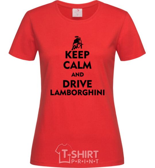 Women's T-shirt Drive Lamborghini red фото