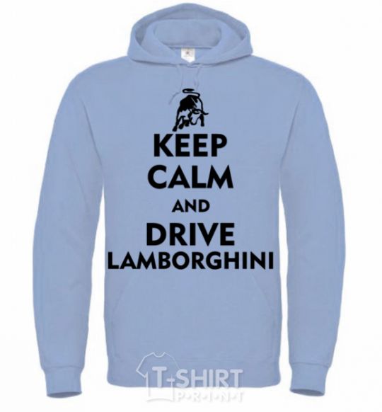 Men`s hoodie Drive Lamborghini sky-blue фото