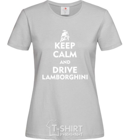 Women's T-shirt Drive Lamborghini grey фото