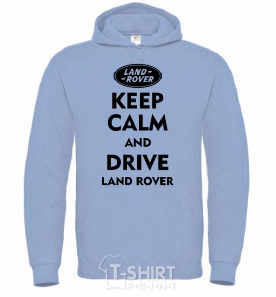 Men`s hoodie Drive Land Rover sky-blue фото