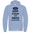 Men`s hoodie Drive Land Rover sky-blue фото