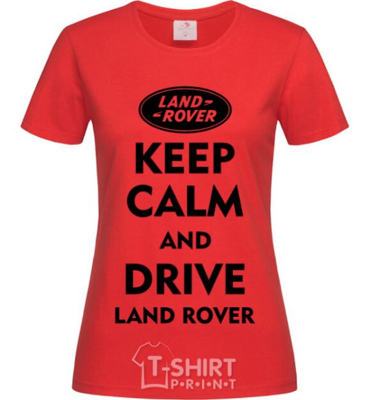 Women's T-shirt Drive Land Rover red фото