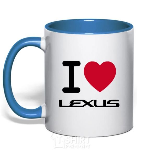 Чашка с цветной ручкой I Love Lexus Ярко-синий фото