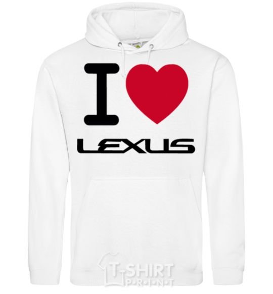 Men`s hoodie I Love Lexus White фото