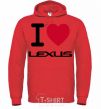 Men`s hoodie I Love Lexus bright-red фото