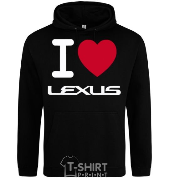 Men`s hoodie I Love Lexus black фото