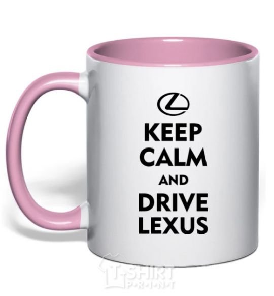 Mug with a colored handle Drive Lexus light-pink фото