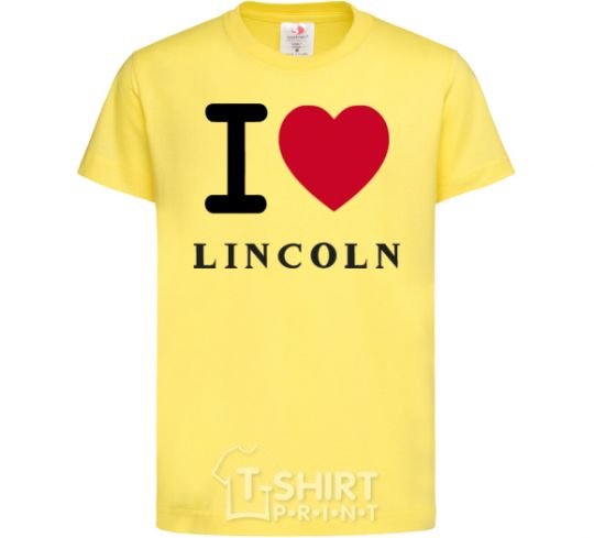 Kids T-shirt I Love Lincoln cornsilk фото