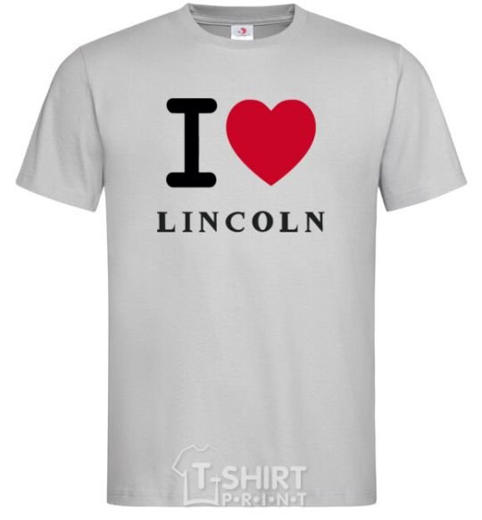 Мужская футболка I Love Lincoln Серый фото