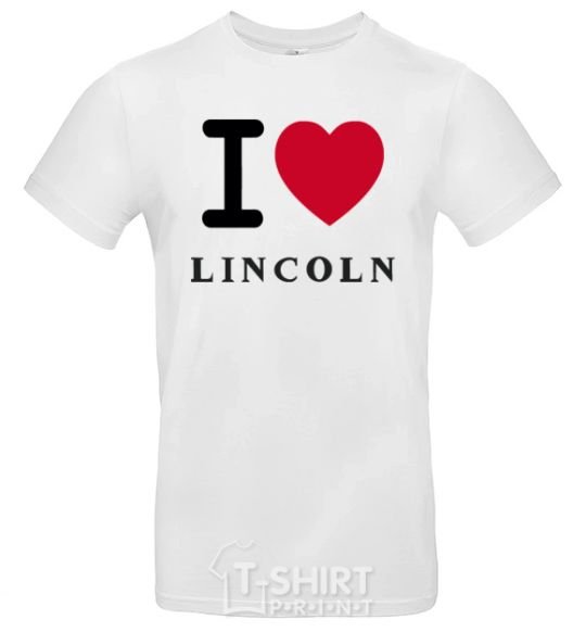 Мужская футболка I Love Lincoln Белый фото