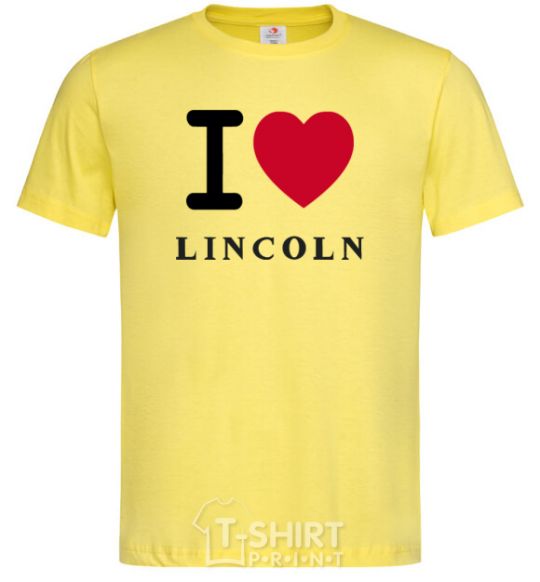 Men's T-Shirt I Love Lincoln cornsilk фото