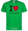 Мужская футболка I Love Lincoln Зеленый фото