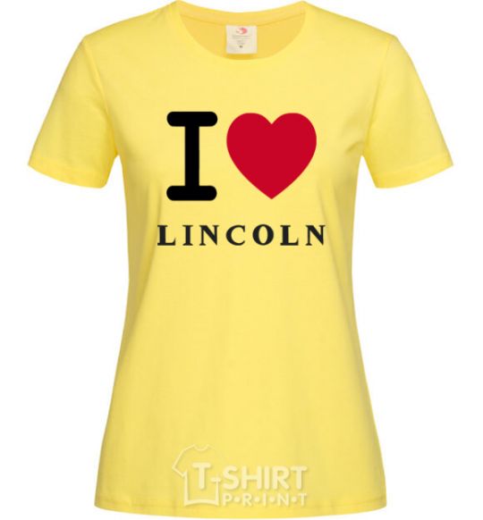 Женская футболка I Love Lincoln Лимонный фото