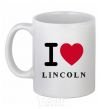 Ceramic mug I Love Lincoln White фото