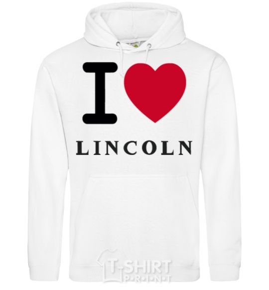 Men`s hoodie I Love Lincoln White фото