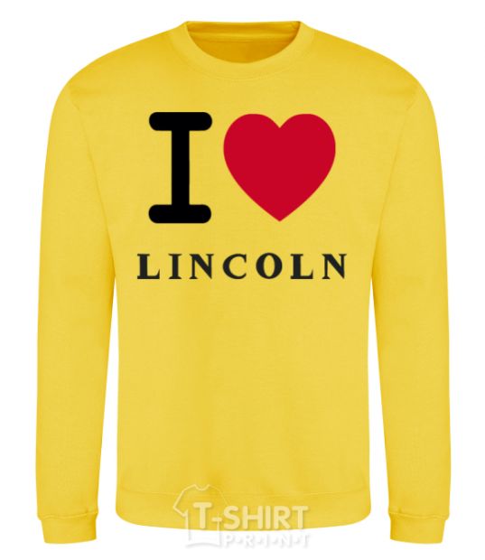 Sweatshirt I Love Lincoln yellow фото