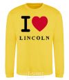 Sweatshirt I Love Lincoln yellow фото