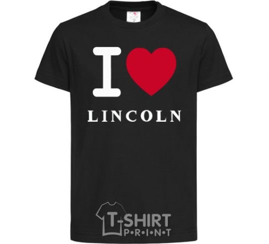 Kids T-shirt I Love Lincoln black фото