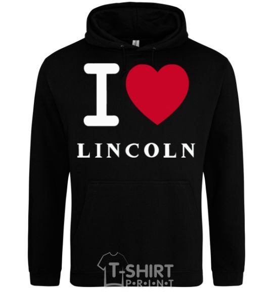 Мужская толстовка (худи) I Love Lincoln Черный фото