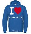 Men`s hoodie I Love Lincoln royal фото