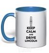 Mug with a colored handle Drive Lincoln royal-blue фото