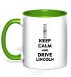 Mug with a colored handle Drive Lincoln kelly-green фото