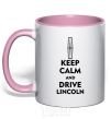 Mug with a colored handle Drive Lincoln light-pink фото