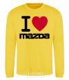 Sweatshirt I Love Mazda yellow фото