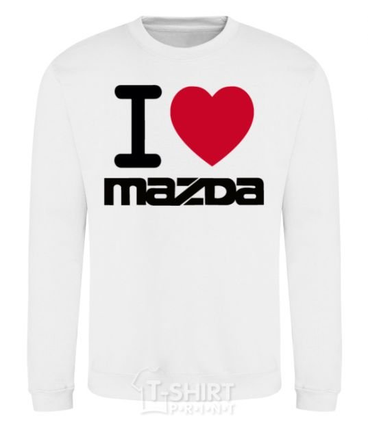 Sweatshirt I Love Mazda White фото