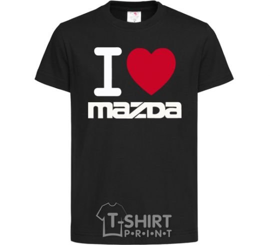 Детская футболка I Love Mazda Черный фото