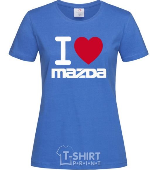 Women's T-shirt I Love Mazda royal-blue фото