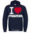 Men`s hoodie I Love Mazda navy-blue фото