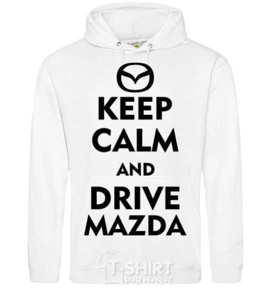 Men`s hoodie Drive Mazda White фото