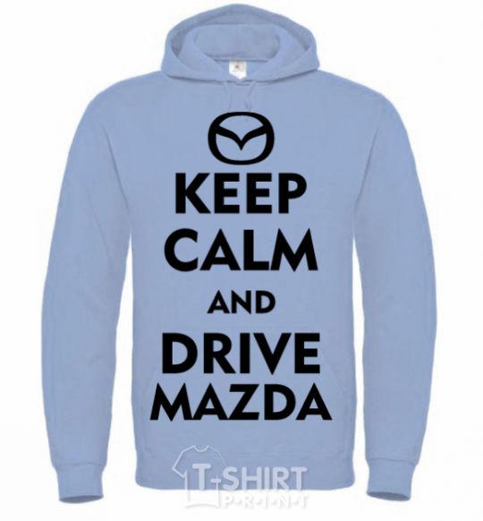 Men`s hoodie Drive Mazda sky-blue фото