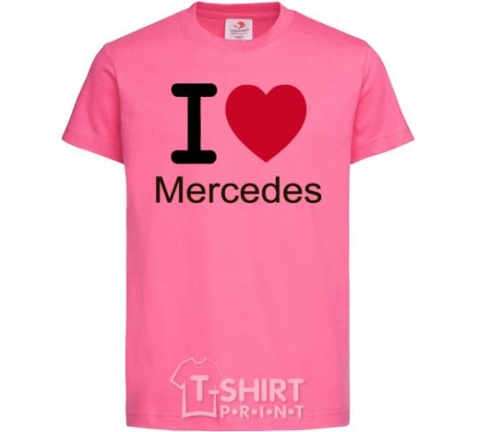 Детская футболка I Love Mercedes Ярко-розовый фото