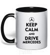 Mug with a colored handle Drive Mercedes black фото