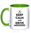 Mug with a colored handle Drive Mercedes kelly-green фото