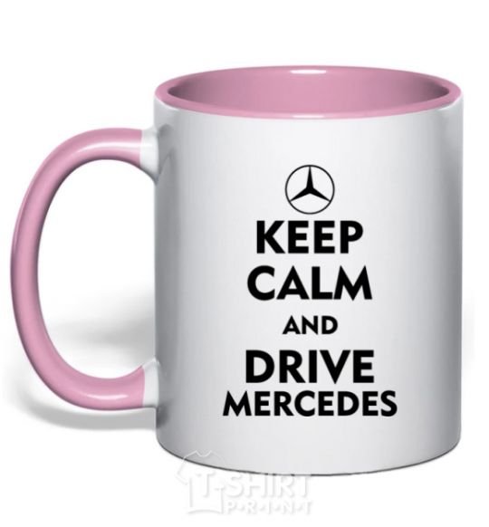 Mug with a colored handle Drive Mercedes light-pink фото