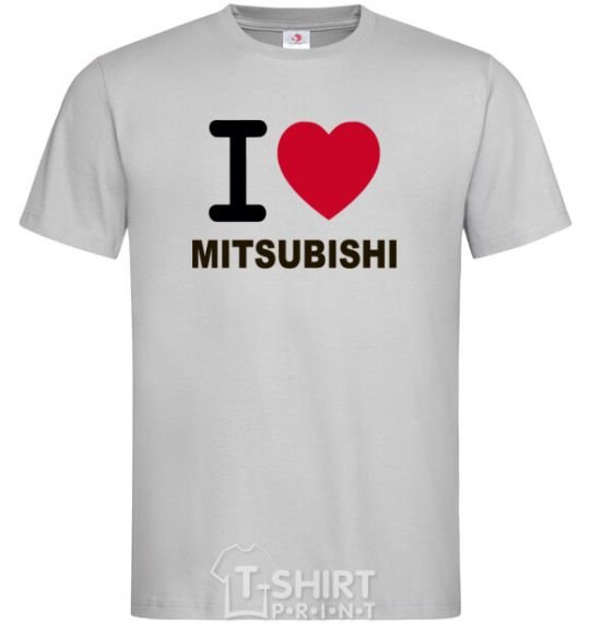 Men's T-Shirt I Love Mitsubishi grey фото