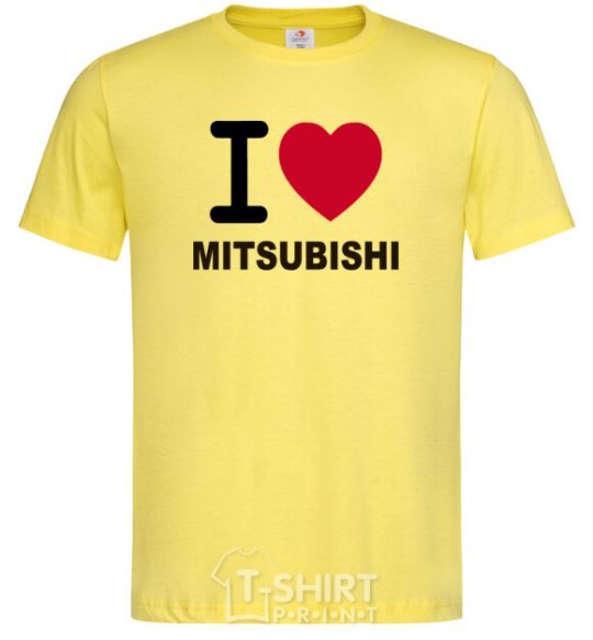 Men's T-Shirt I Love Mitsubishi cornsilk фото