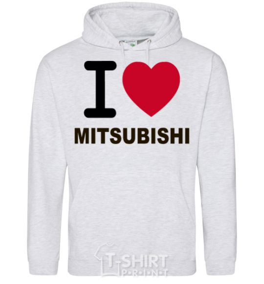 Men`s hoodie I Love Mitsubishi sport-grey фото